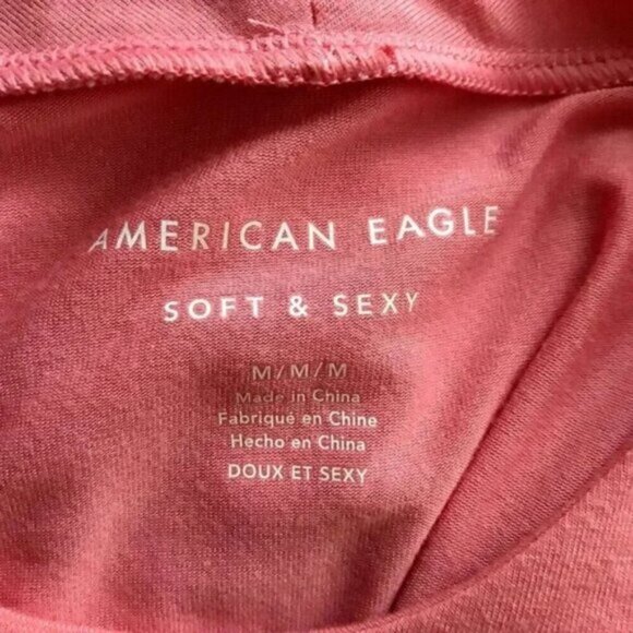 AMERICAN EAGLE Pink Asymmetrical Halter Tank NWOT MEDIUM - Picture 5 of 5